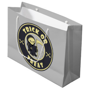 Bolsa De Regalo Grande Truco o tratar el carácter de pañal gris de Hallow