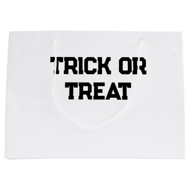 Bolsa De Regalo Grande Truco o. Trate Halloween espeluznante negro simple (Anverso)