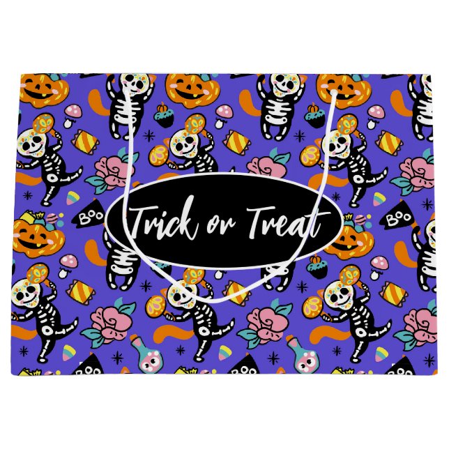 Bolsa De Regalo Grande Truco o truco de Halloween (Anverso)
