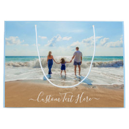 Bolsa De Regalo Grande Tu bolso de regalo de foto con nombre de texto per