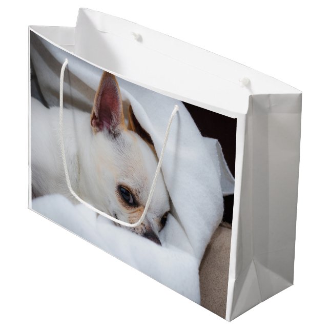 Bolsa De Regalo Grande Tu mascota perro cachorro personalizado foto chihu (Angulo Anverso)