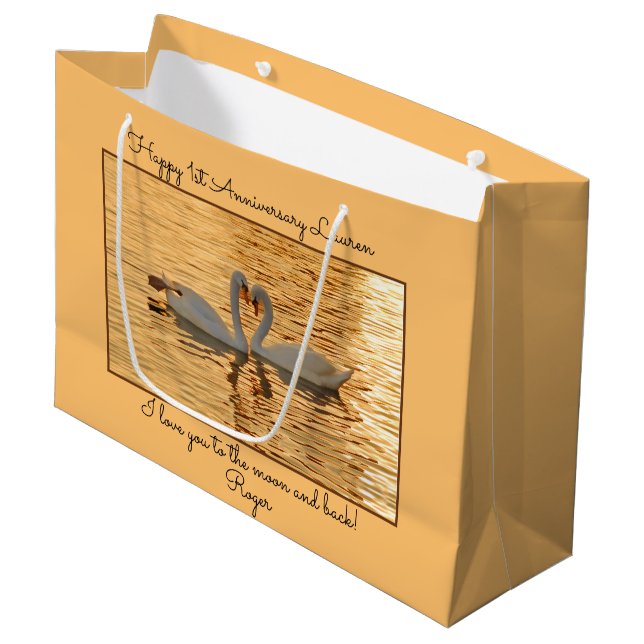 Bolsa De Regalo Grande Tu pareja de cisnes en Sunset Animal Photography (Angulo Anverso)