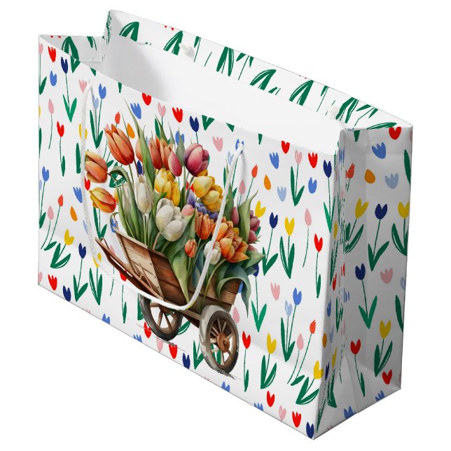Bolsa De Regalo Grande Tulipanes de primavera (Angulo Anverso)