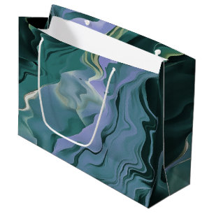 Bolsa De Regalo Grande Turbulencia azul Pour Acrílico Resumen de arte