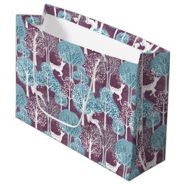 Bolsa De Regalo Grande Turquoise and Purple Deer Village Holiday