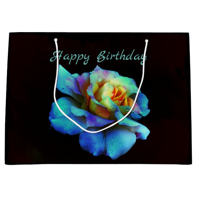 Bolsa De Regalo Grande Turquoise Tie Dyed Rosa - Feliz cumpleaños (Anverso)