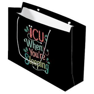 Bolsa De Regalo Grande UCI Cuando estás durmiendo Enfermera de UCI Navida