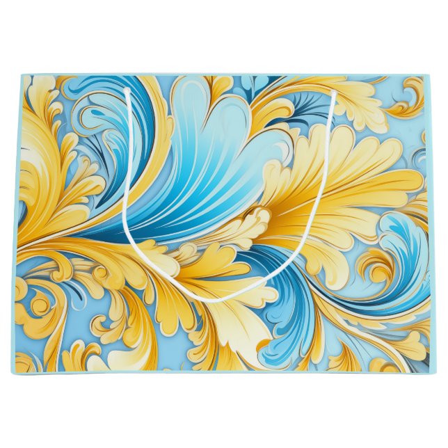 Bolsa De Regalo Grande Ukrainian blue and yellow art motifs  (Anverso)