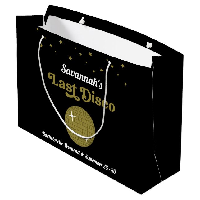 Bolsa De Regalo Grande Última Novia Disco Despedida de Soltera Retro Groo (Angulo reverso)