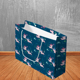 Bolsa De Regalo Grande Un alegre cumpleaños de Axolotl