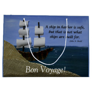 Bolsa De Regalo Grande Un barco en puerto es una cita Inspiradora segura