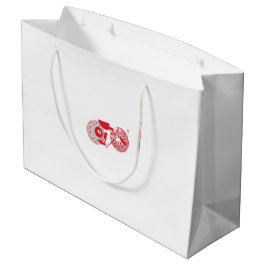 Bolsa De Regalo Grande un dibujo rojo y blanco de una flor