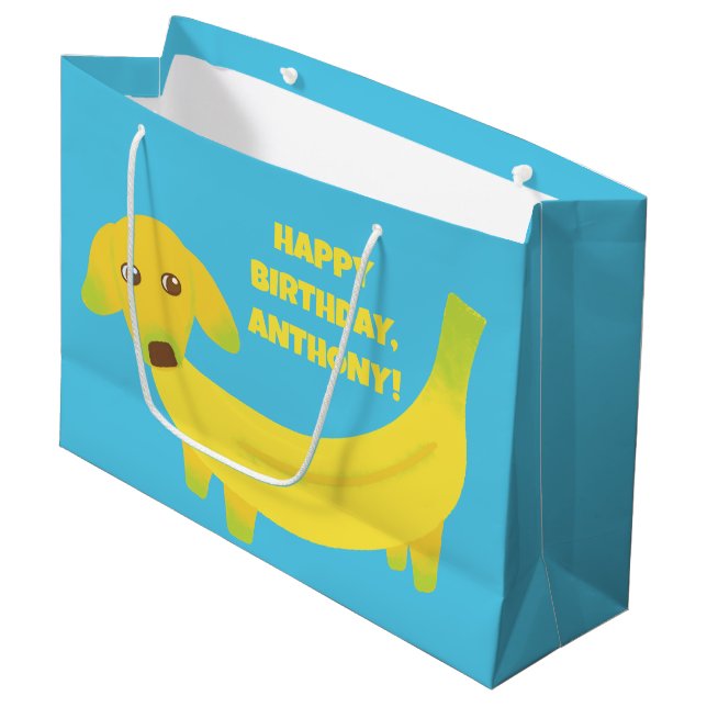 Bolsa De Regalo Grande Un divertido mensaje Personalizado de los perros b (Angulo Anverso)