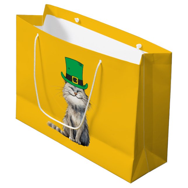 Bolsa De Regalo Grande Un gato irlandés feliz (Angulo Anverso)