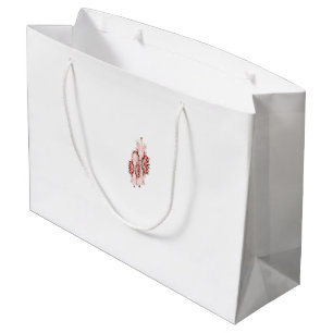 Bolsa De Regalo Grande Un gráfico rojo vibrante presenta una creativa flo