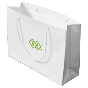 Bolsa De Regalo Grande un logotipo verde y blanco con un diseño estilizad