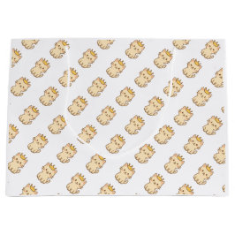 Bolsa De Regalo Grande Un majestuoso gato cariñoso con una corona