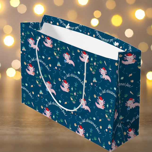 Bolsa De Regalo Grande Un Navidad divertido con Santa Axolotl (Subido por el creador)