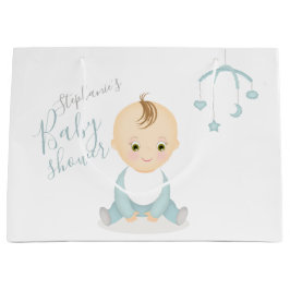 Bolsa De Regalo Grande Un niño pequeño y su Baby Shower móvil