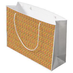 Bolsa De Regalo Grande Un patrón simétrico naranja, amarillo y marrón
