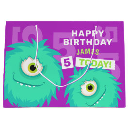 Bolsa De Regalo Grande Un pequeño monstruo morado