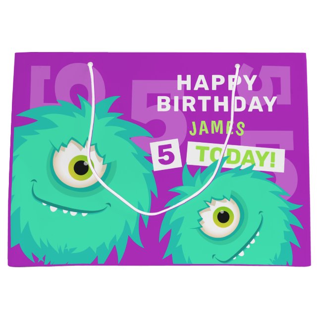 Bolsa De Regalo Grande Un pequeño monstruo morado (Anverso)