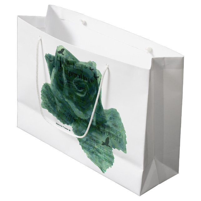 Bolsa De Regalo Grande Un Pequeño Pájaro Me Dijo Rosa (Angulo Anverso)