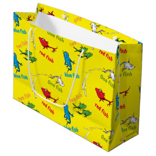 Bolsa De Regalo Grande Un pez dos peces patrón amarillo