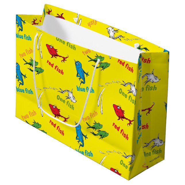 Bolsa De Regalo Grande Un pez dos peces patrón amarillo (Angulo Anverso)