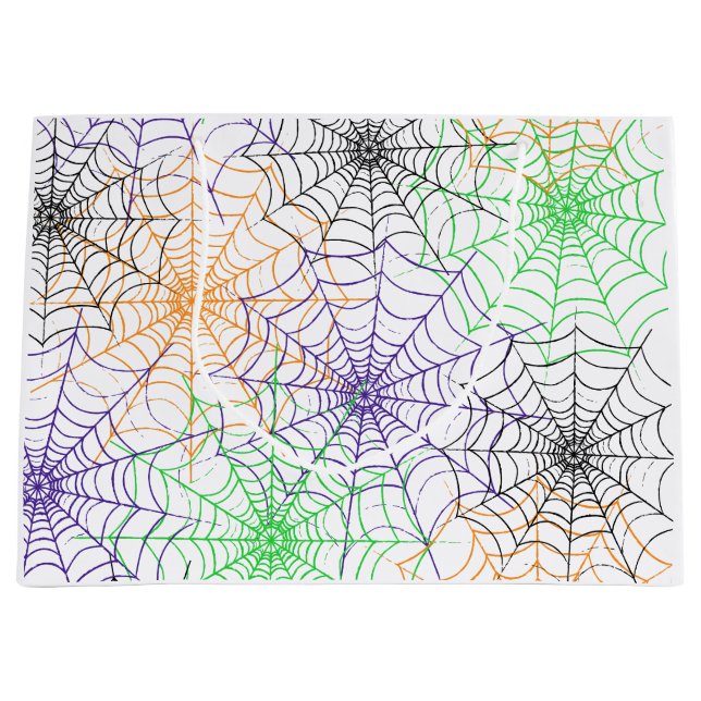 Bolsa De Regalo Grande Un simple patrón web de araña de Halloween (Anverso)