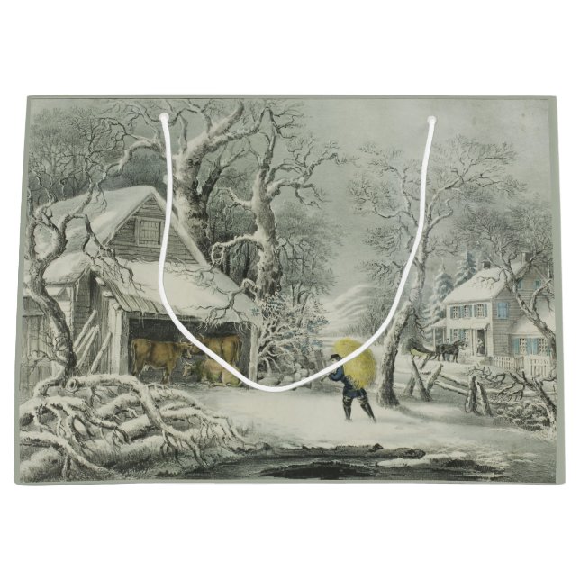 Bolsa De Regalo Grande Una mañana nevada (Anverso)
