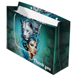 Bolsa De Regalo Grande Una mujer cautivadora con una majestuosa cabeza de