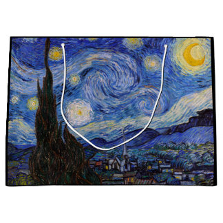 Bolsa De Regalo Grande Una noche estrellada: Saint Remy por Vincent Van G