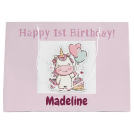 Bolsa De Regalo Grande Unicorn Gift Wrap, 1st Birthday Girl, Personalized
