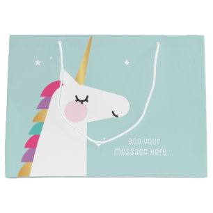 Bolsa De Regalo Grande Unicornio de arcoiris moderno