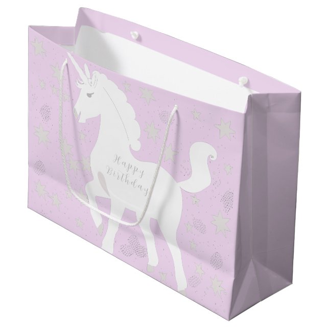 Bolsa De Regalo Grande Unicornio y estrellas (Angulo Anverso)