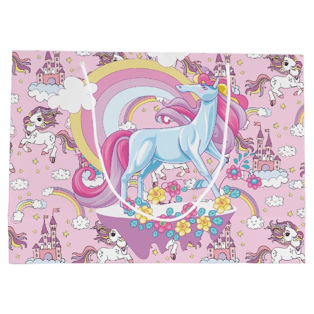 Bolsa De Regalo Grande Unicornios Bailarines (Reverso)