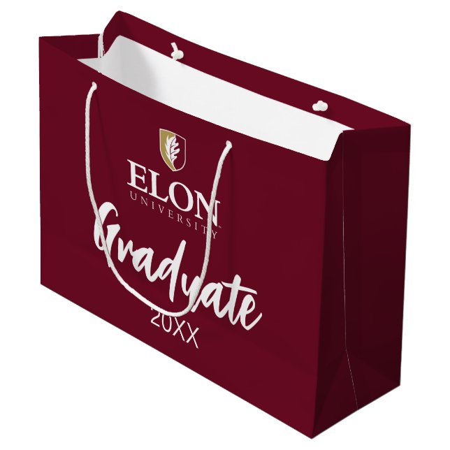 Bolsa De Regalo Grande Universidad Elon | Graduado 20XX (Angulo Anverso)