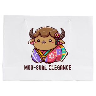 Bolsa De Regalo Grande Vaca en elegancia en tierras altas