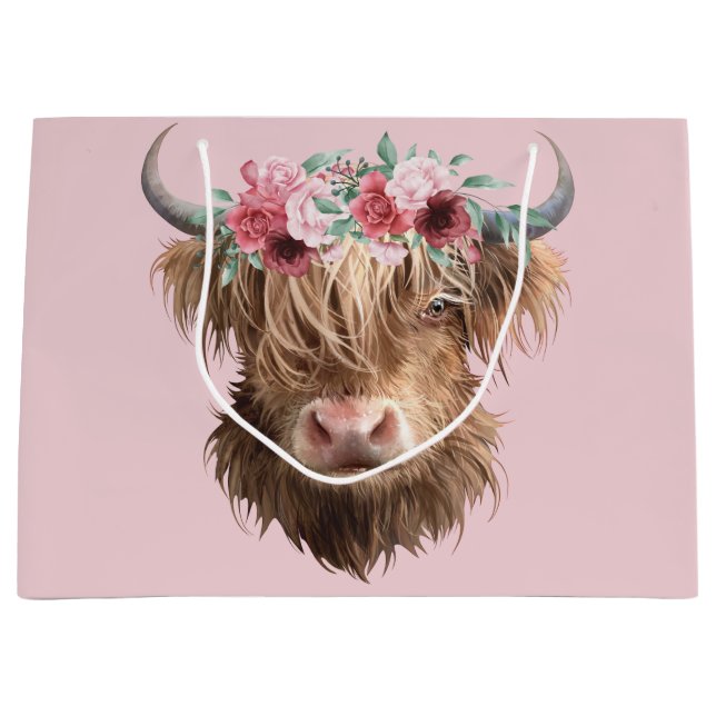 Bolsa De Regalo Grande Vaca Highland (Anverso)
