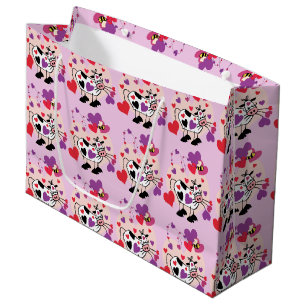 Bolsa De Regalo Grande Vaca linda con el gráfico del modelo de los