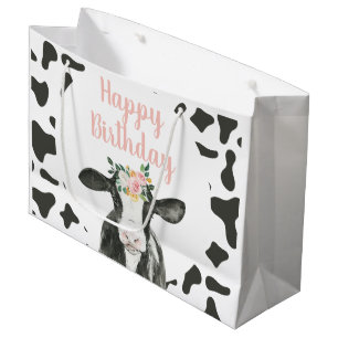 Bolsa De Regalo Grande Vaca Sagrada Soy Una Floral Rosa y Estampado de Va