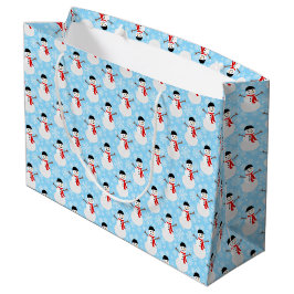 Bolsa De Regalo Grande Vacaciones de invierno de Navidades azules adorabl