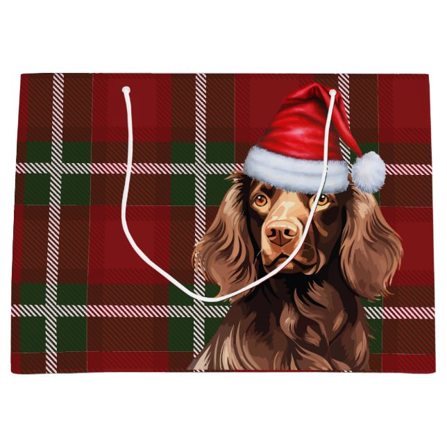 Bolsa De Regalo Grande Vacaciones de los amantes de los perros de raza ro (Anverso)