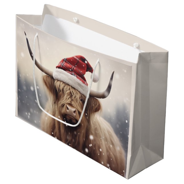 Bolsa De Regalo Grande Vacaciones de Navidades de Santa Cow (Angulo Anverso)