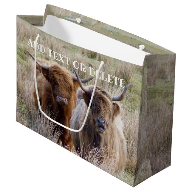 Bolsa De Regalo Grande Vacas Highland escocesas (Angulo Anverso)