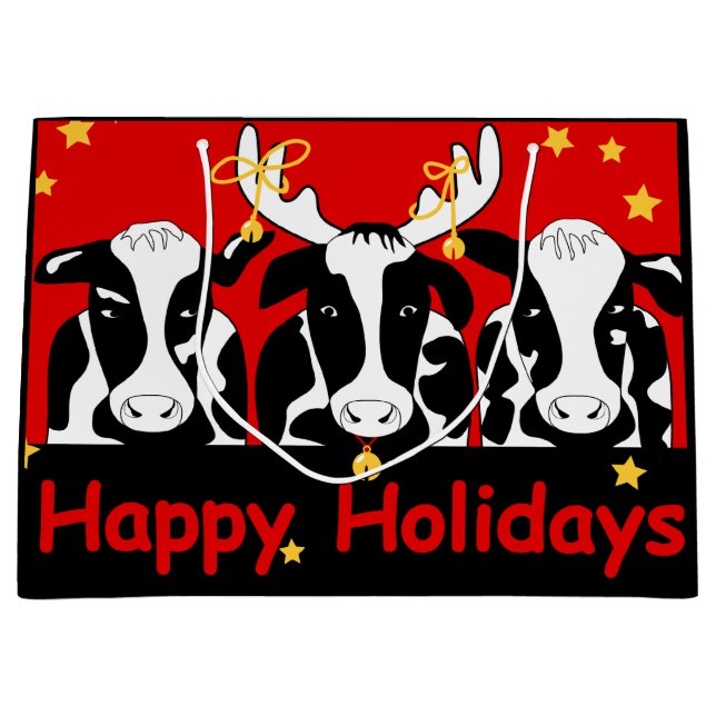 Bolsa De Regalo Grande Vacas navidades (Anverso)