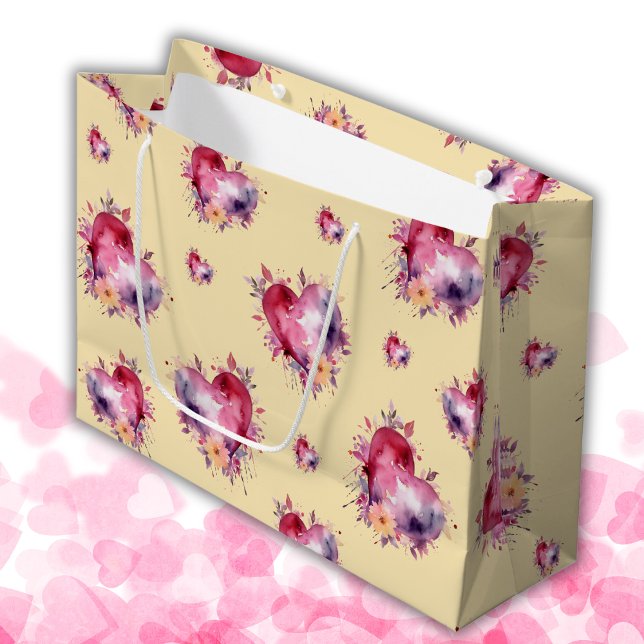Bolsa De Regalo Grande Valentine Banana Mania Splash of Hearts Pattern (Subido por el creador)