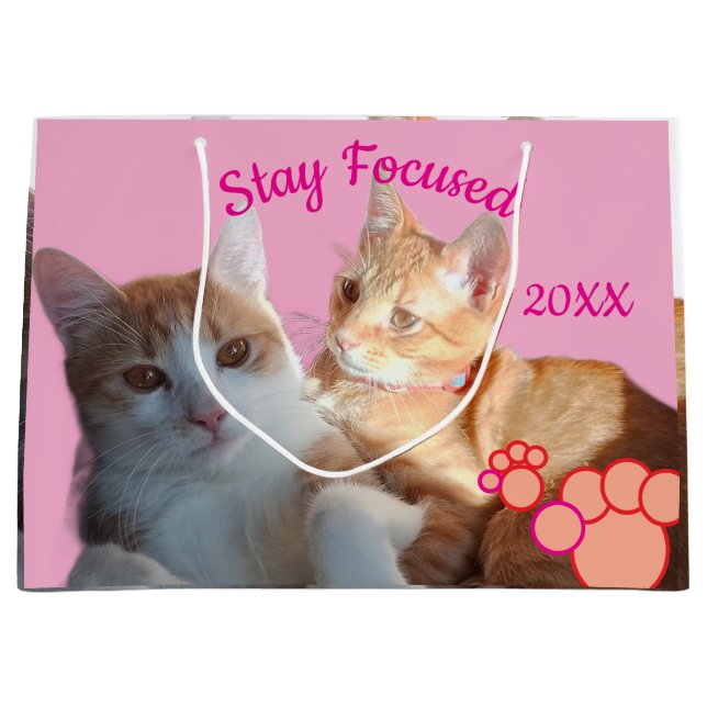 Bolsa De Regalo Grande Valentine's Cats Photo (Anverso)