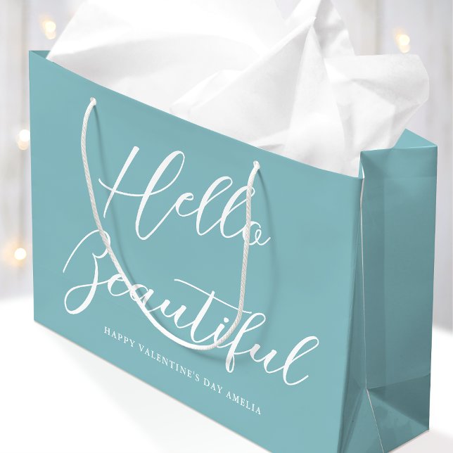 Bolsa De Regalo Grande Valentine's Day Gift Bag Elegant Script Blue (Subido por el creador)